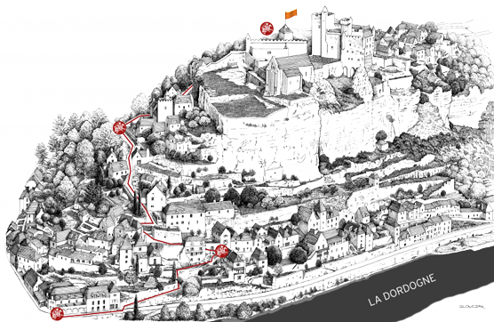 Plan d'accès au Château de Beynac